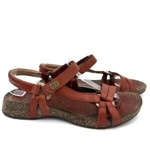 Teva Women's Brown Ventura Cork Sole Leather Strappy Sandals Size 7